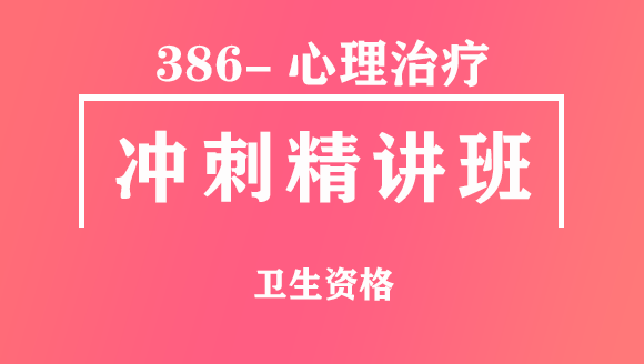卫生资格：386-心理治疗【冲刺精讲班直播回看】-杨晓旭