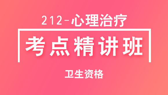 卫生资格：212-心理治疗【冲刺精讲班直播回看】-徐晨光