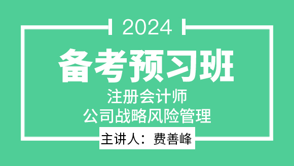 2024年公司战略风险管理【备考预习班】-费善峰