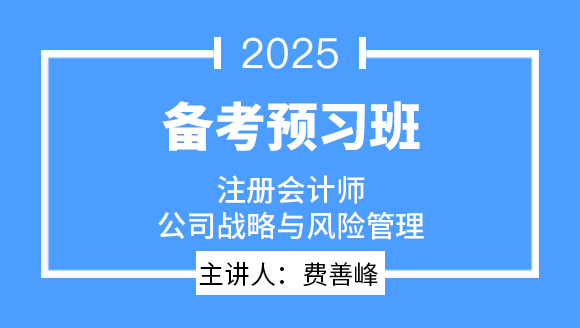 2025年公司战略与风险管理【备考预习班】-费善峰