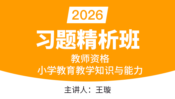 2026年教师资格：小学教育教学知识与能力【习题精析班】-王璇