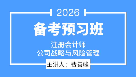 2026年公司战略与风险管理【备考预习班】-费善峰