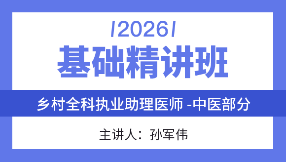 乡村全科执业助理医师：中医部分【基础精讲班】-孙军伟